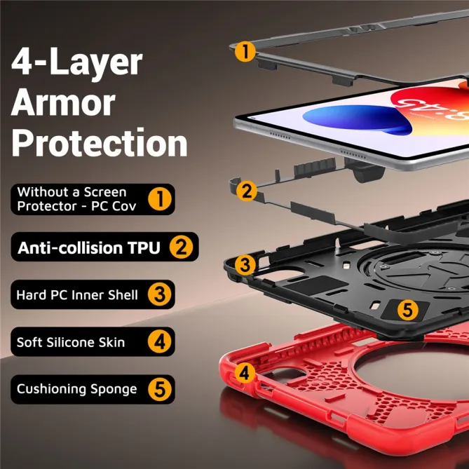 Coque Xiaomi Redmi Pad 2 Pro Ranger Sangle de Main et Bandoulière