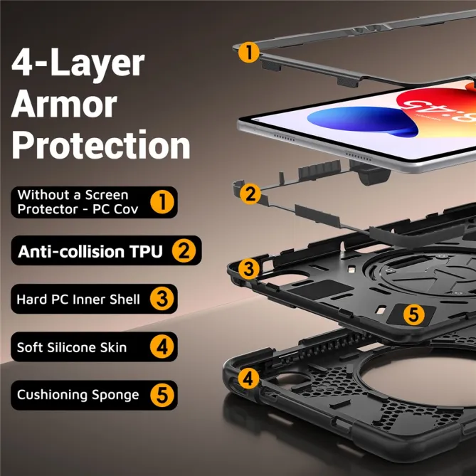Coque Xiaomi Redmi Pad 2 Pro Grip Sangle de Main Rotative