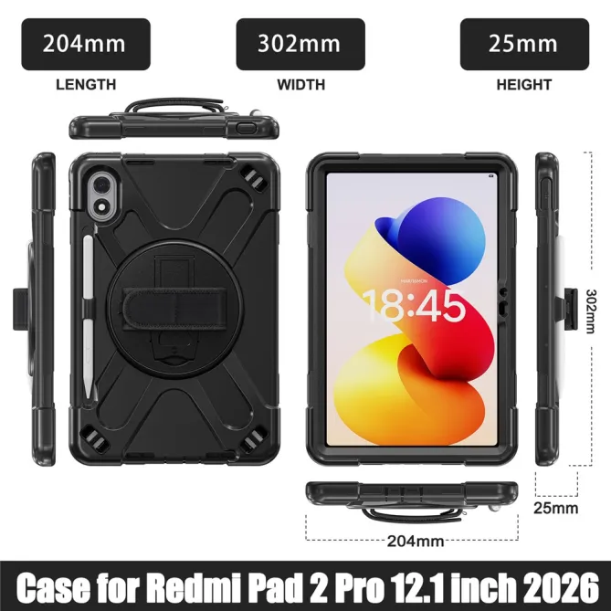 Coque Xiaomi Redmi Pad 2 Pro Grip Sangle de Main Rotative