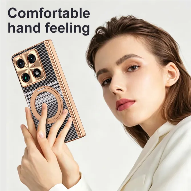Coque Motorola Razr Fold Texture Carbone Anneau Rotatif