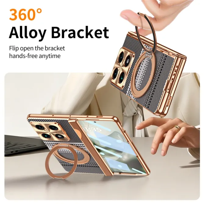 Coque Motorola Razr Fold Texture Carbone Anneau Rotatif