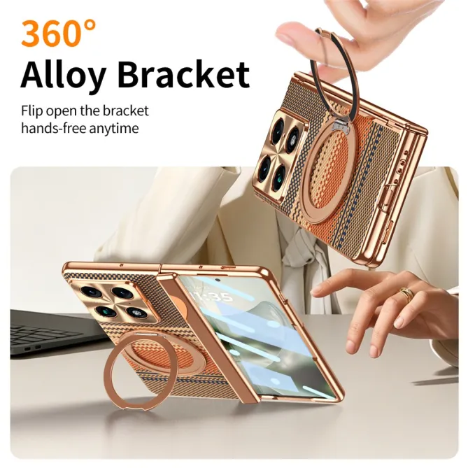 Coque Motorola Razr Fold Texture Carbone Anneau Rotatif