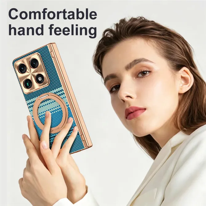 Coque Motorola Razr Fold Texture Carbone Anneau Rotatif