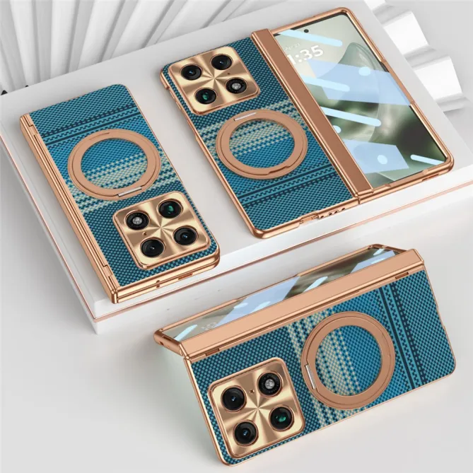 Coque Motorola Razr Fold Texture Carbone Anneau Rotatif