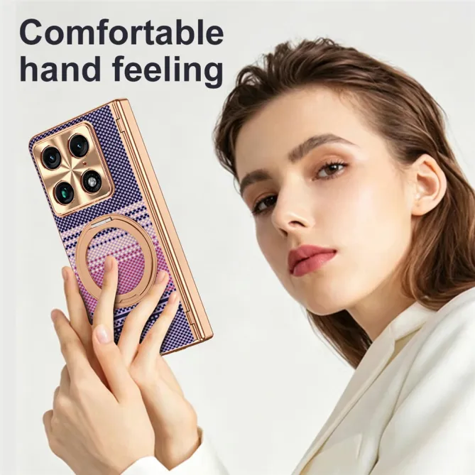 Coque Motorola Razr Fold Texture Carbone Anneau Rotatif
