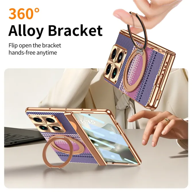 Coque Motorola Razr Fold Texture Carbone Anneau Rotatif