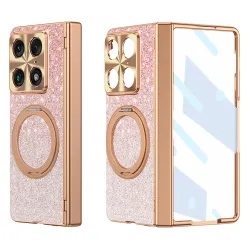 Coque Motorola Razr Fold Pailletée Magnétique Anneau Rotatif