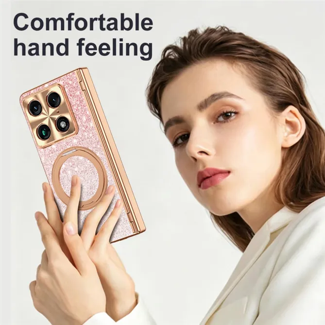 Coque Motorola Razr Fold Pailletée Magnétique Anneau Rotatif