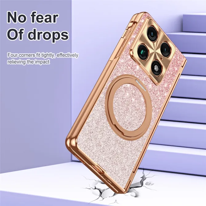 Coque Motorola Razr Fold Pailletée Magnétique Anneau Rotatif