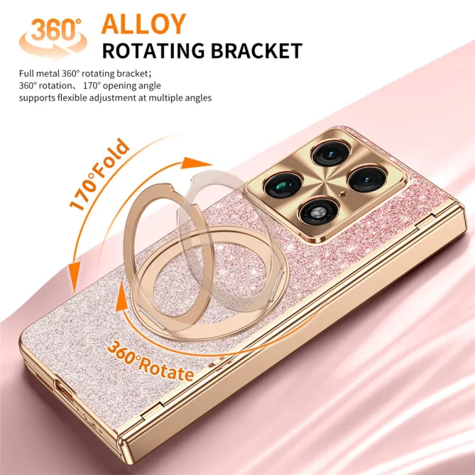 Coque Motorola Razr Fold Pailletée Magnétique Anneau Rotatif
