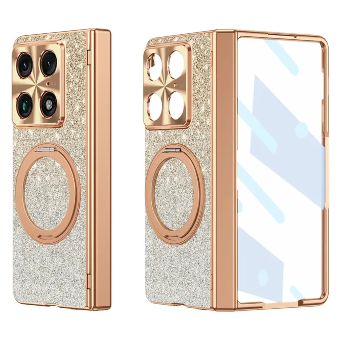Coque Motorola Razr Fold Pailletée Magnétique Anneau Rotatif