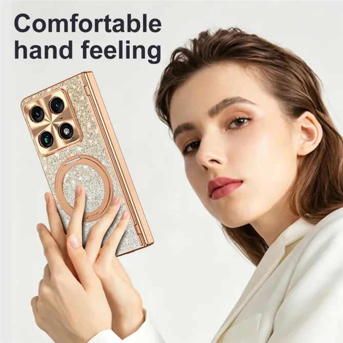 Coque Motorola Razr Fold Pailletée Magnétique Anneau Rotatif