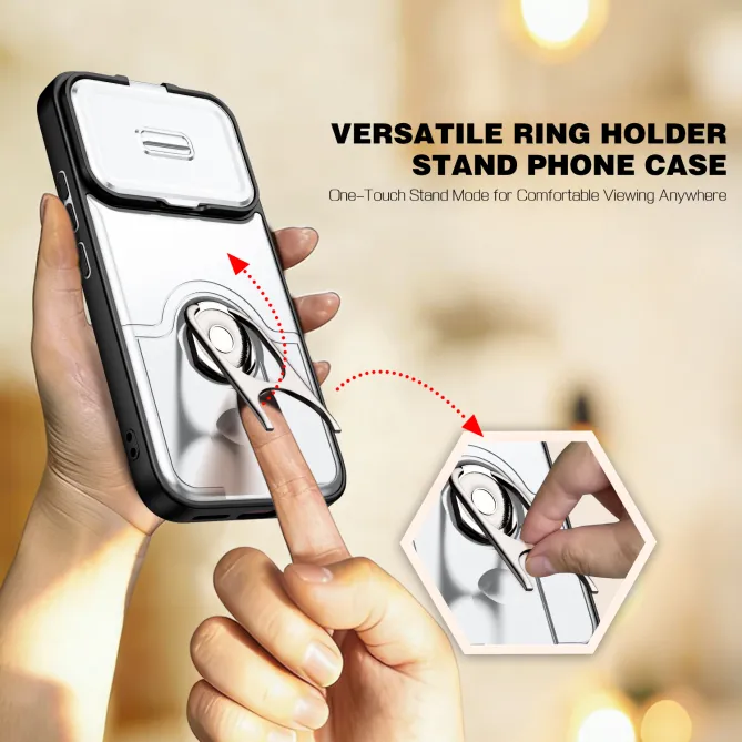 Coque Xiaomi 17T Cache Caméra Coulissant et Anneau Rotatif