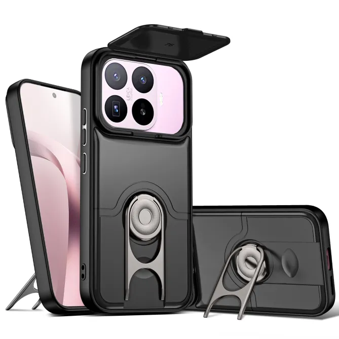 Coque Xiaomi 17T Cache Caméra Coulissant et Anneau Rotatif