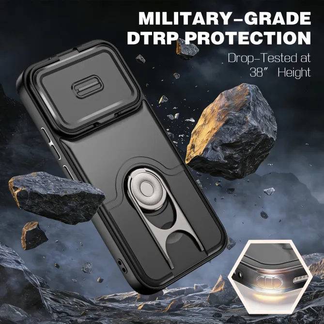 Coque Xiaomi 17T Cache Caméra Coulissant et Anneau Rotatif