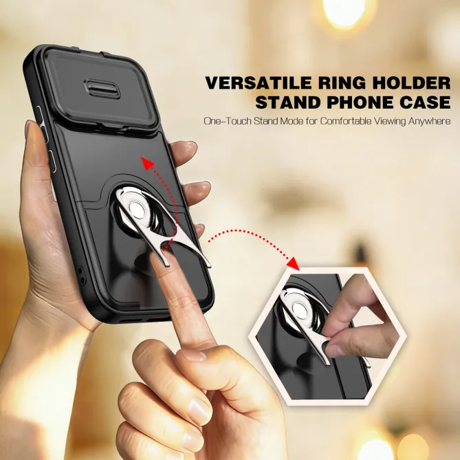 Coque Xiaomi 17T Cache Caméra Coulissant et Anneau Rotatif