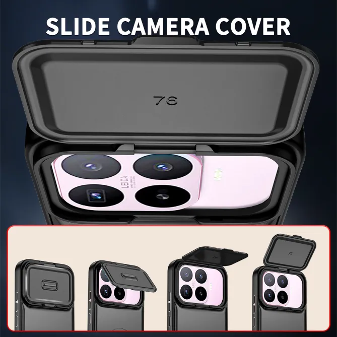 Coque Xiaomi 17T Cache Caméra Coulissant et Anneau Rotatif