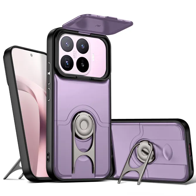 Coque Xiaomi 17T Cache Caméra Coulissant et Anneau Rotatif