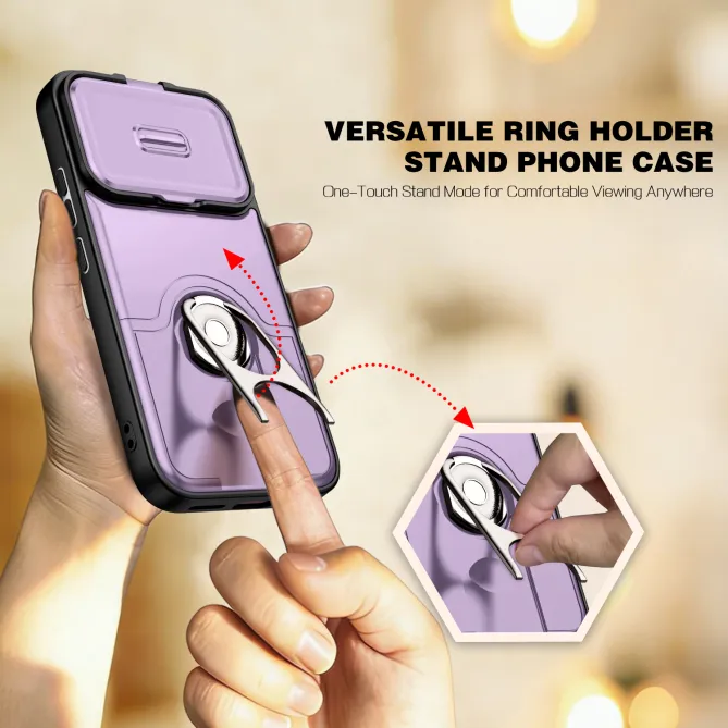 Coque Xiaomi 17T Cache Caméra Coulissant et Anneau Rotatif