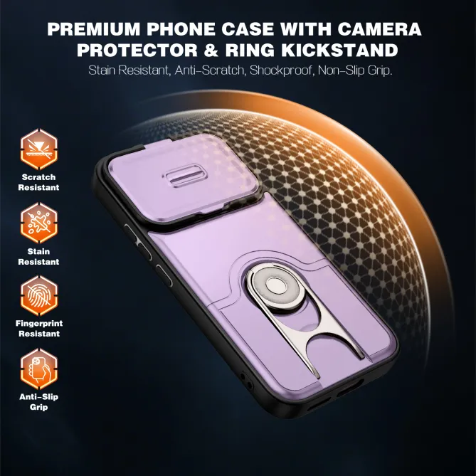 Coque Xiaomi 17T Cache Caméra Coulissant et Anneau Rotatif
