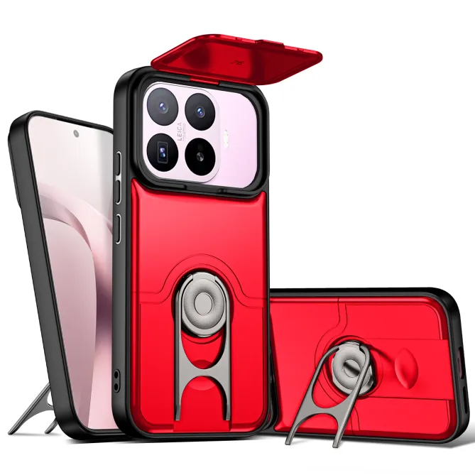 Coque Xiaomi 17T Cache Caméra Coulissant et Anneau Rotatif