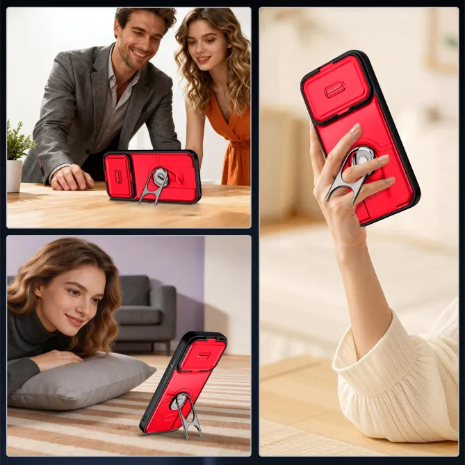 Coque Xiaomi 17T Cache Caméra Coulissant et Anneau Rotatif