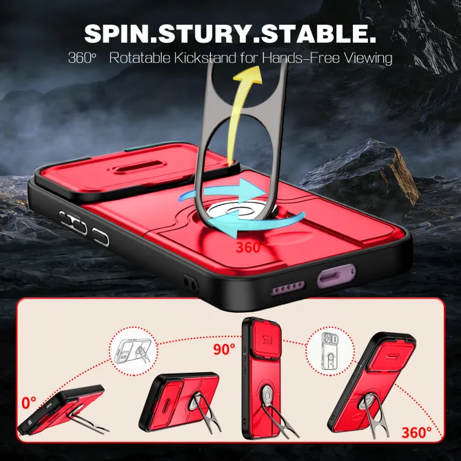 Coque Xiaomi 17T Cache Caméra Coulissant et Anneau Rotatif