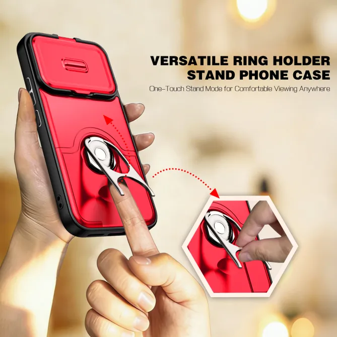 Coque Xiaomi 17T Cache Caméra Coulissant et Anneau Rotatif