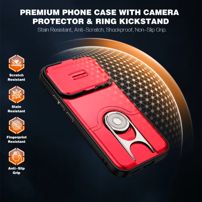 Coque Xiaomi 17T Cache Caméra Coulissant et Anneau Rotatif