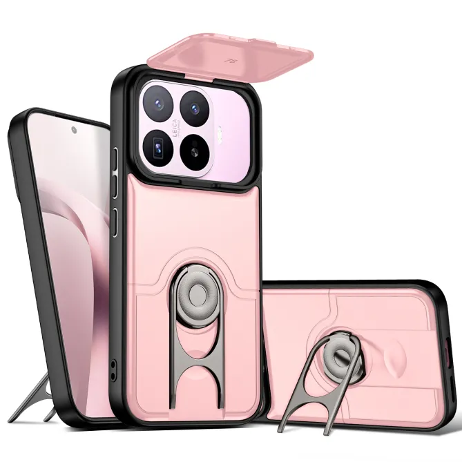 Coque Xiaomi 17T Cache Caméra Coulissant et Anneau Rotatif