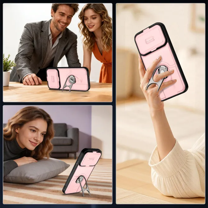 Coque Xiaomi 17T Cache Caméra Coulissant et Anneau Rotatif