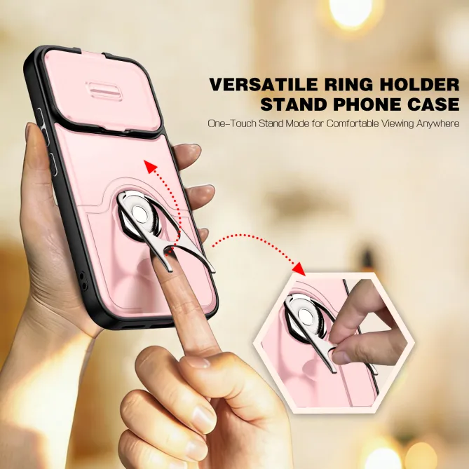 Coque Xiaomi 17T Cache Caméra Coulissant et Anneau Rotatif