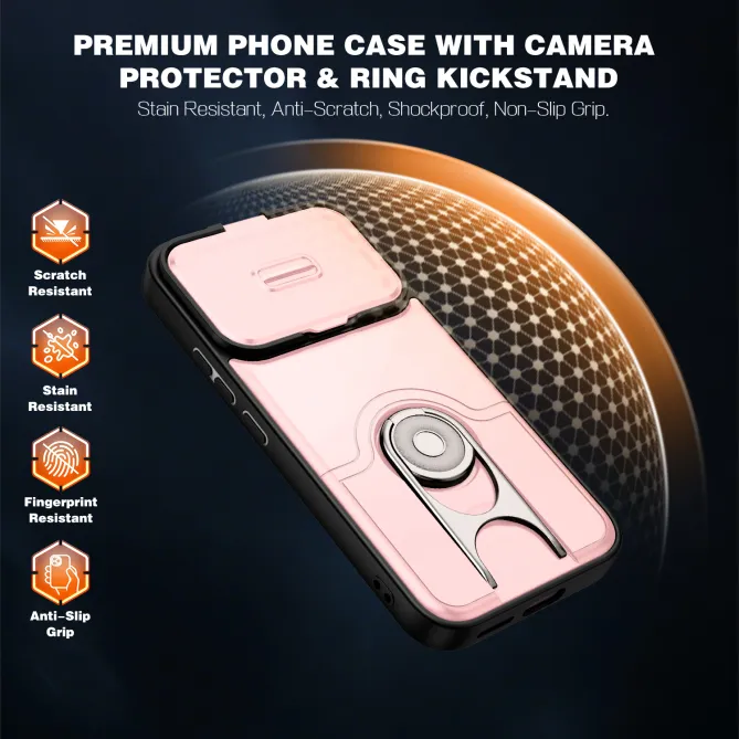 Coque Xiaomi 17T Cache Caméra Coulissant et Anneau Rotatif