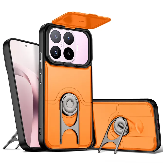 Coque Xiaomi 17T Cache Caméra Coulissant et Anneau Rotatif