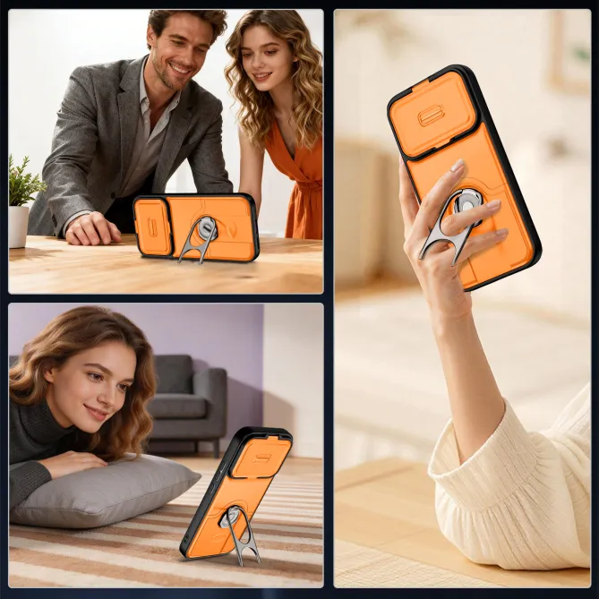 Coque Xiaomi 17T Cache Caméra Coulissant et Anneau Rotatif
