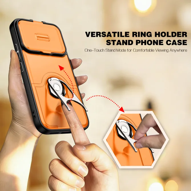 Coque Xiaomi 17T Cache Caméra Coulissant et Anneau Rotatif
