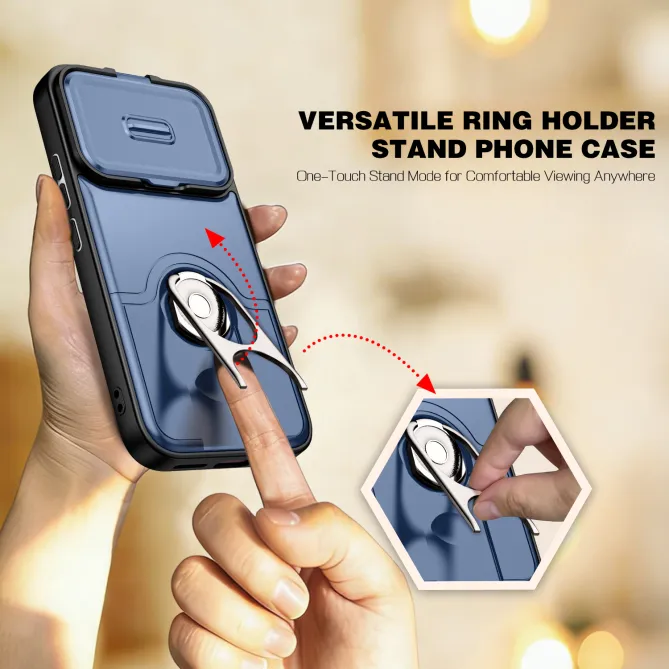 Coque Xiaomi 17T Cache Caméra Coulissant et Anneau Rotatif