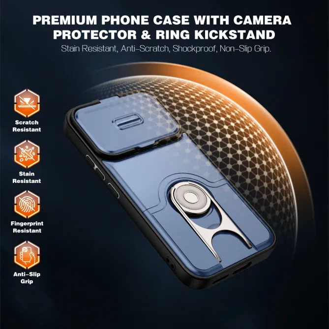 Coque Xiaomi 17T Cache Caméra Coulissant et Anneau Rotatif