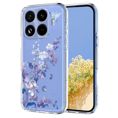 Coque Xiaomi 17T fleurs violettes papillon
