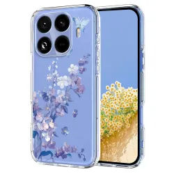 Coque Xiaomi 17T fleurs violettes papillon