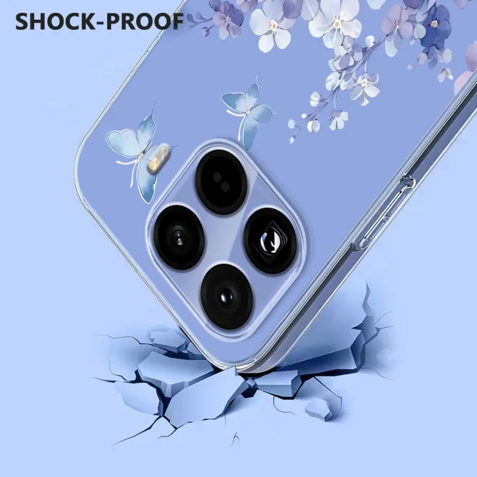 Coque Xiaomi 17T fleurs violettes papillon