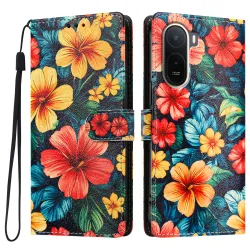 Housse POCO C81 Pro Hibiscus Tropical avec Dragonne