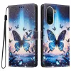 Housse POCO C81 Pro Papillons Bleus Aurore avec Dragonne