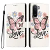 Housse POCO C81 Pro Papillon Love Rabat Simili Cuir Dragonne