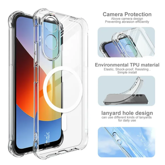 Coque Poco C81 Pro Transparente Magnétique Coins Renforcés
