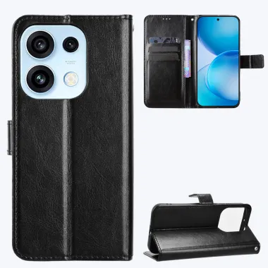 Housse Oppo Reno 16 Portefeuille Effet Cuir Patiné