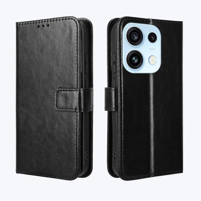 Housse Oppo Reno 16 Portefeuille Effet Cuir Patiné