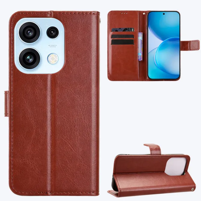 Housse Oppo Reno 16 Portefeuille Effet Cuir Patiné
