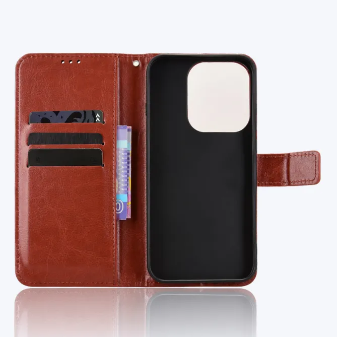 Housse Oppo Reno 16 Portefeuille Effet Cuir Patiné