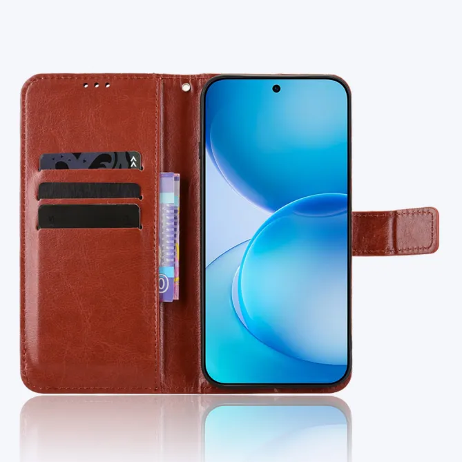 Housse Oppo Reno 16 Portefeuille Effet Cuir Patiné